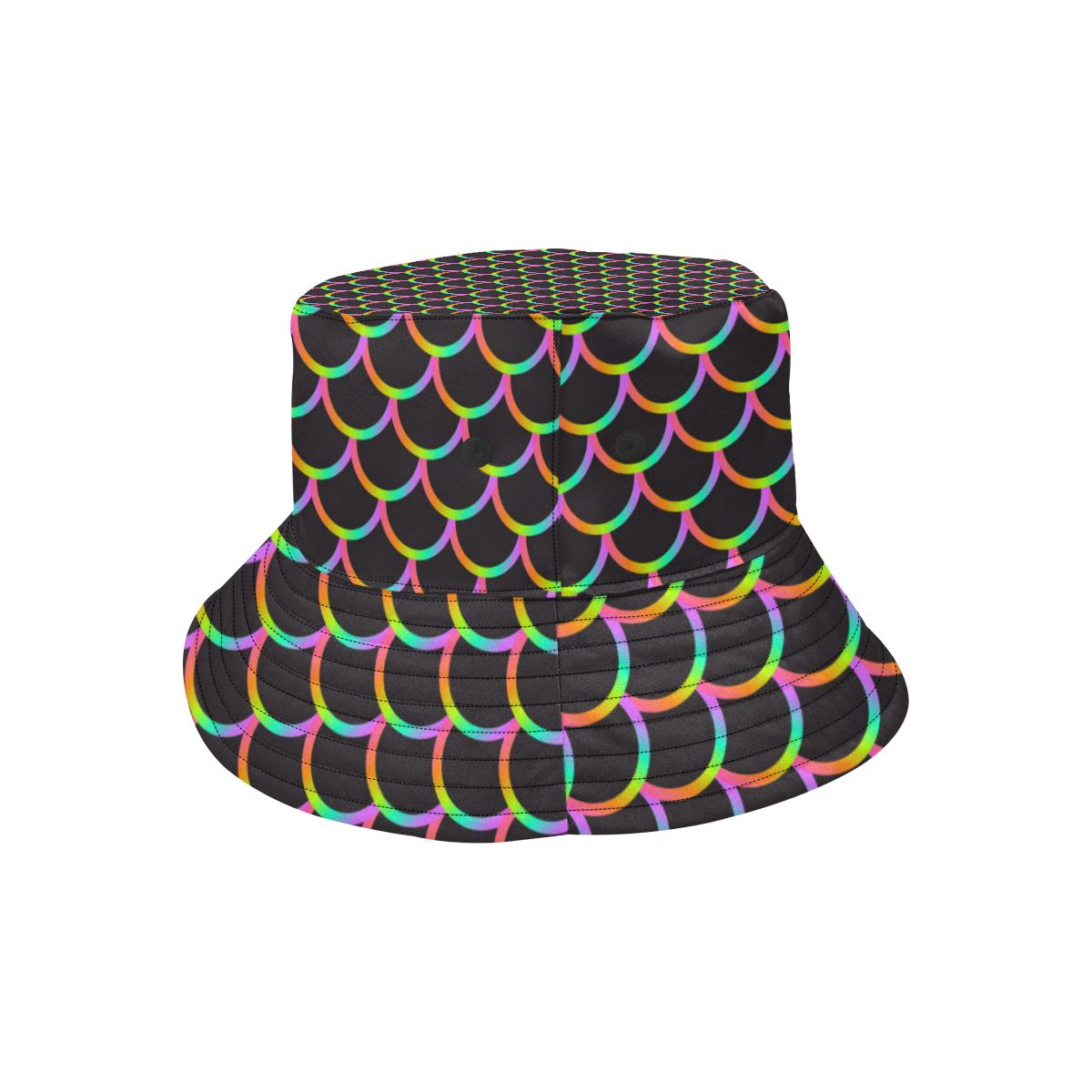 Mermaid Tail Rainbow Design Print Unisex Bucket Hat