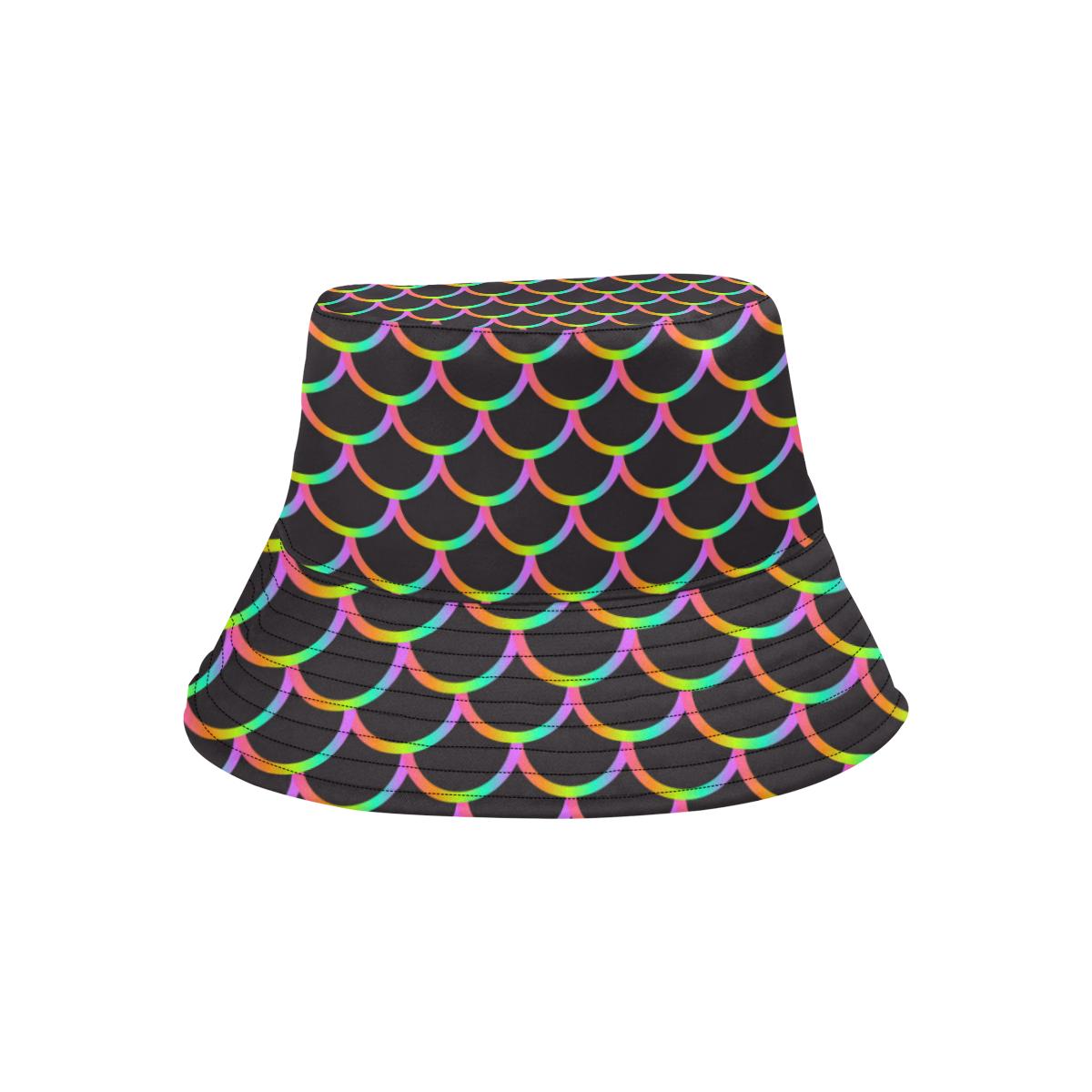 Mermaid Tail Rainbow Design Print Unisex Bucket Hat
