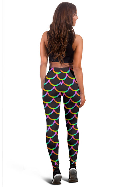 Mermaid Tail Rainbow Design Print Women Leggings