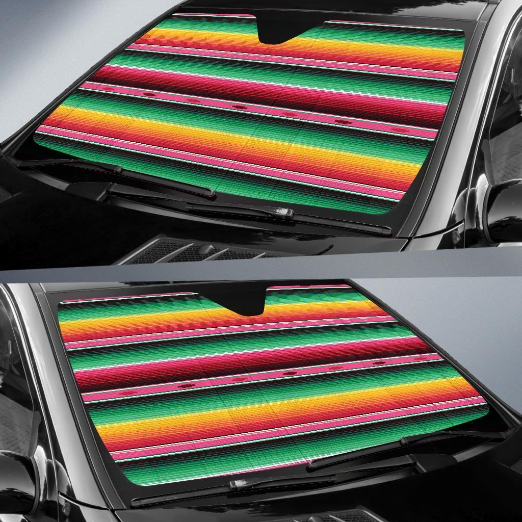 Mexican Blanket Classic Print Pattern Car Sun Shade For Windshield