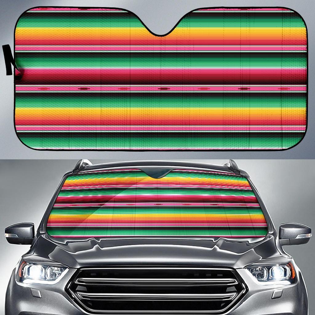 Mexican Blanket Classic Print Pattern Car Sun Shade For Windshield