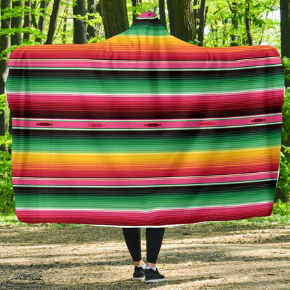 Mexican Blanket Classic Print Pattern Hooded Blanket-JTAMIGO.COM