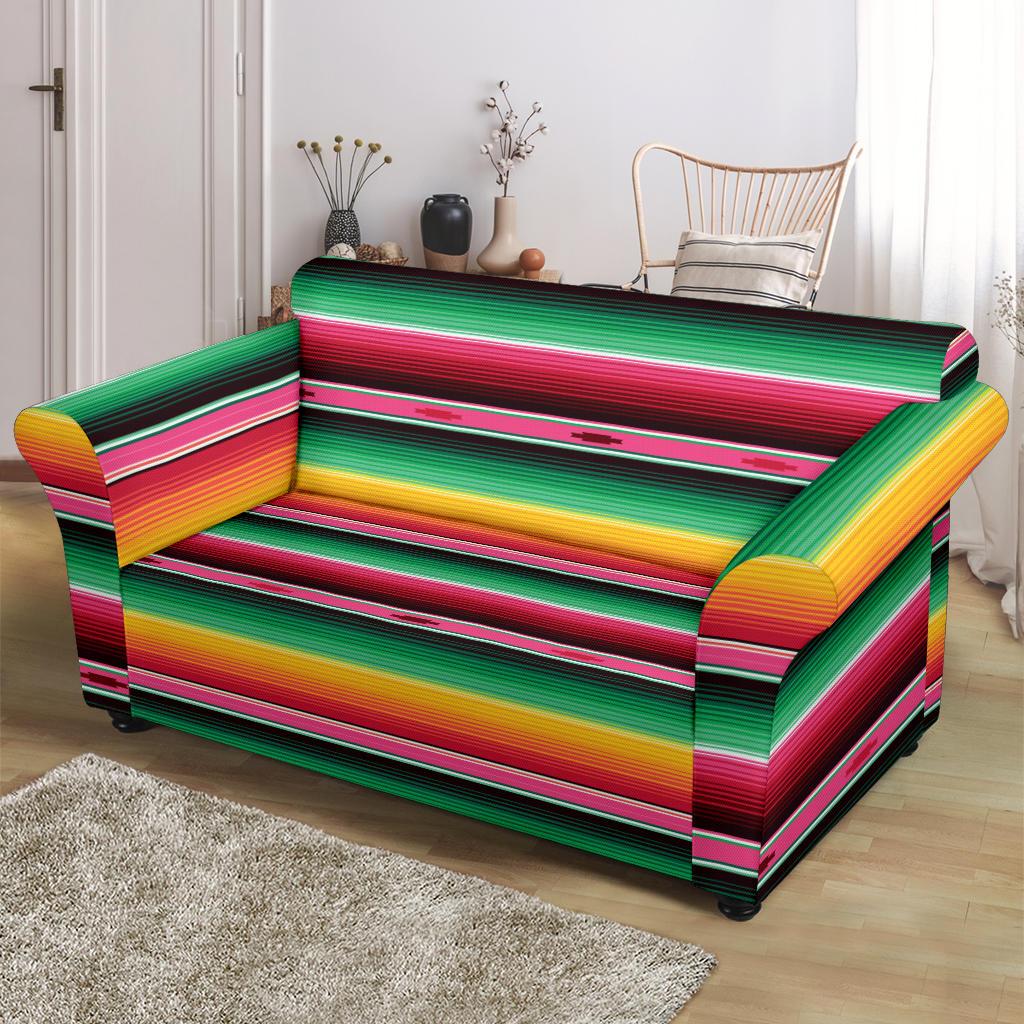 Mexican Blanket Classic Print Pattern Loveseat Slipcover-JTAMIGO.COM