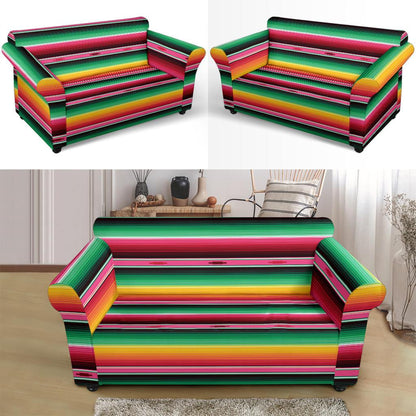 Mexican Blanket Classic Print Pattern Loveseat Slipcover-JTAMIGO.COM