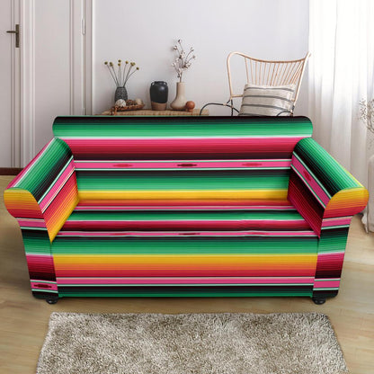 Mexican Blanket Classic Print Pattern Loveseat Slipcover-JTAMIGO.COM