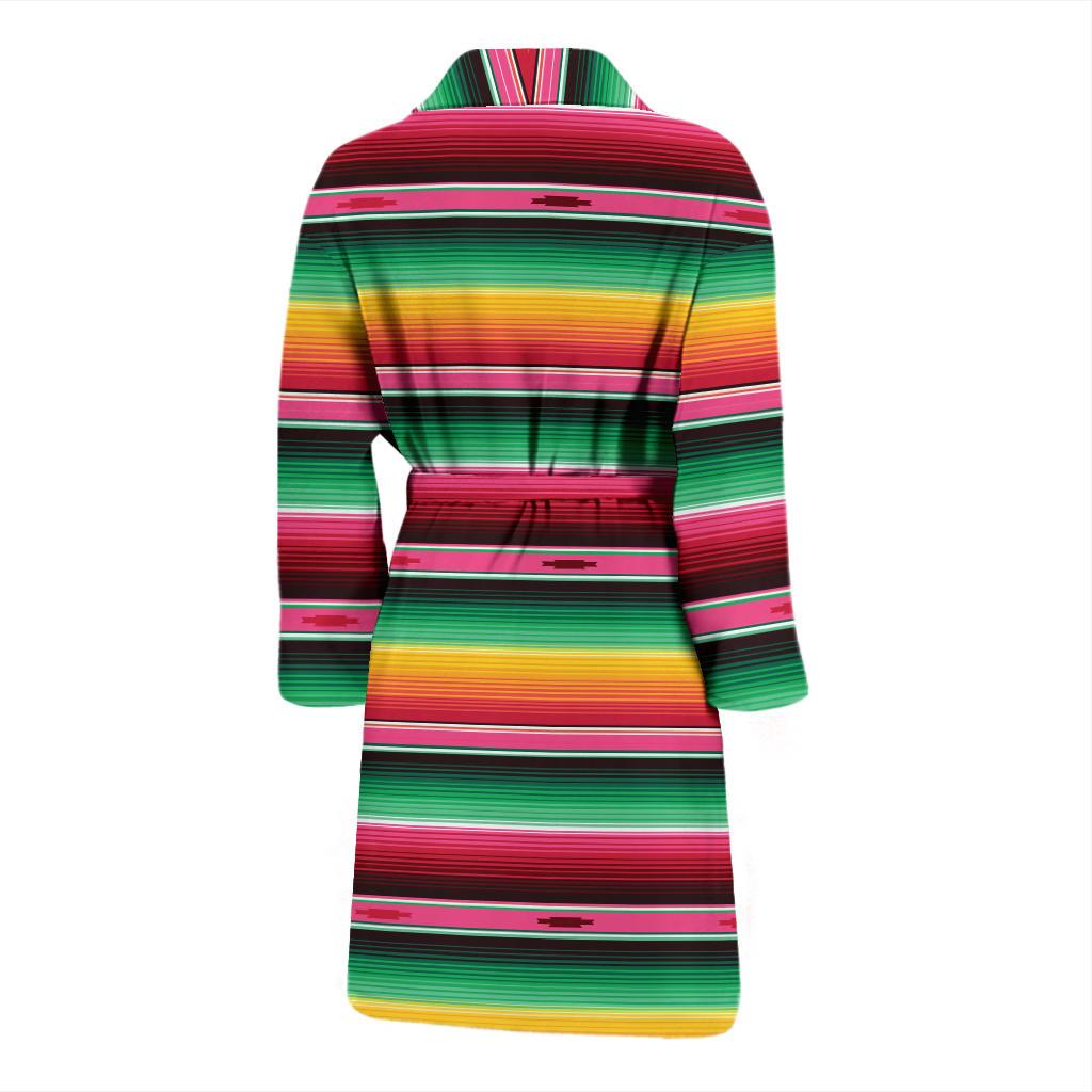 Mexican Blanket Classic Print Pattern Men Bath Robe-JTAMIGO.COM