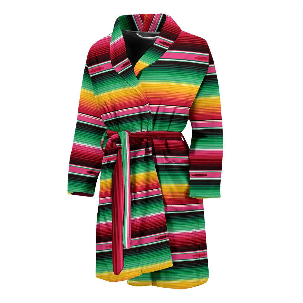 Mexican Blanket Classic Print Pattern Men Bath Robe-JTAMIGO.COM