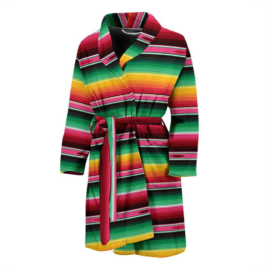 Mexican Blanket Classic Print Pattern Men Bath Robe-JTAMIGO.COM