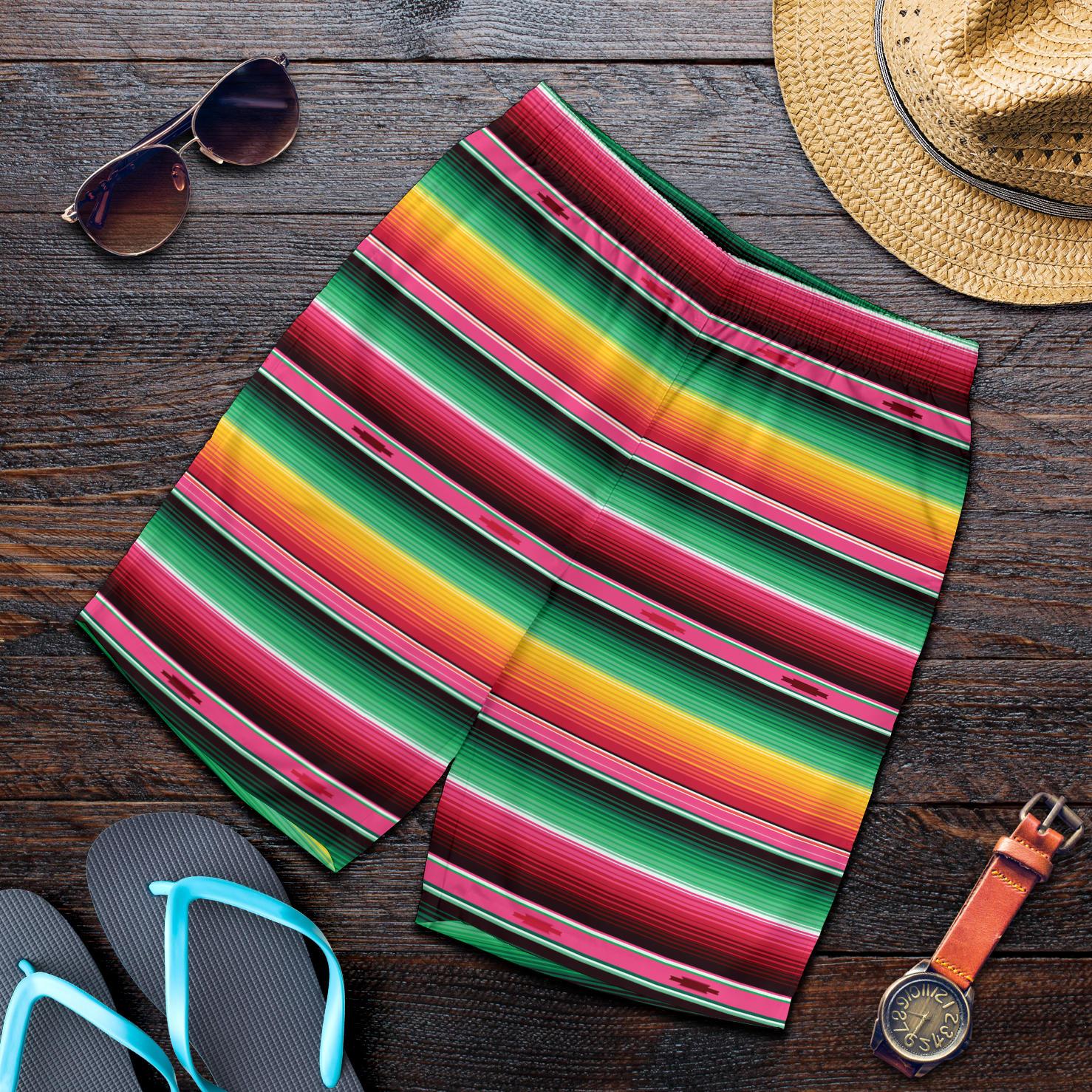 Mexican Blanket Classic Print Pattern Mens Shorts-JTAMIGO.COM