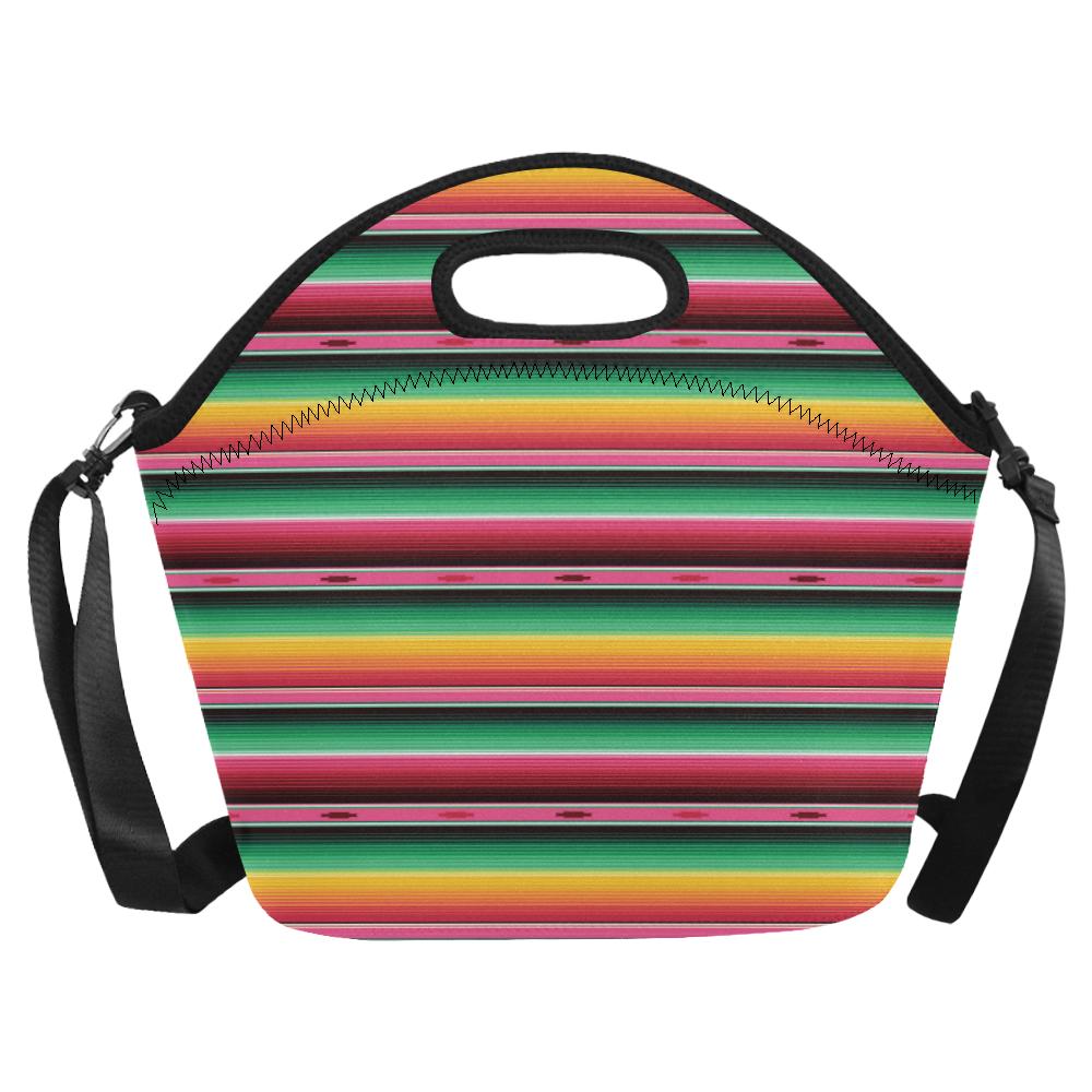 Mexican Blanket Classic Print Pattern Neoprene Lunch Bag (Model 1669)(Large)-JTAMIGO.COM
