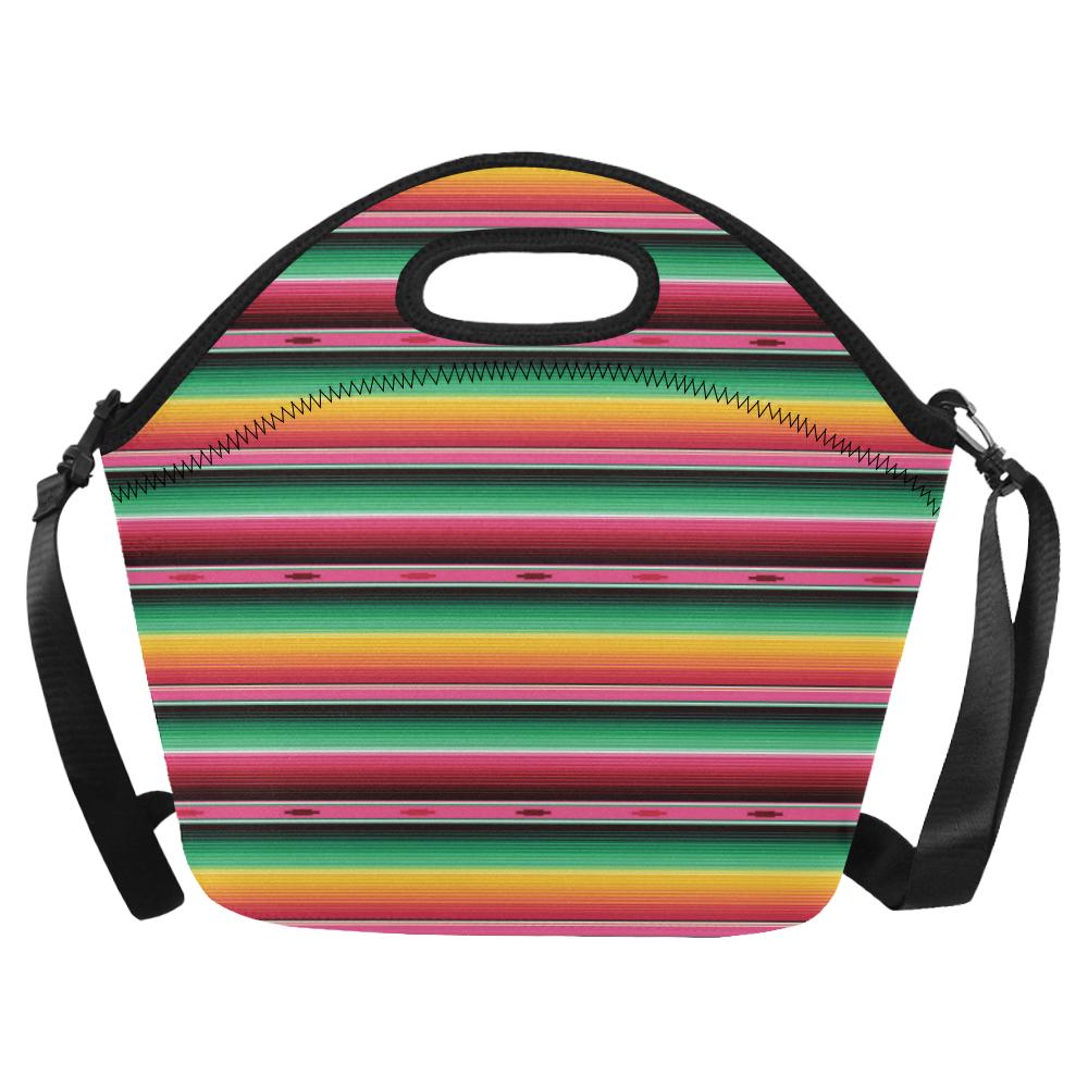 Mexican Blanket Classic Print Pattern Neoprene Lunch Bag (Model 1669)(Large)-JTAMIGO.COM