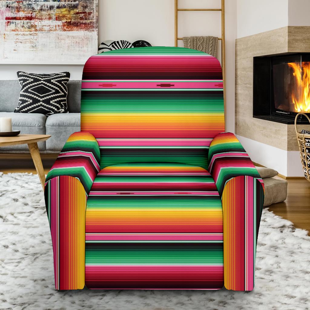 Mexican Blanket Classic Print Pattern Single Sofa Slipcover -JTAMIGO.COM