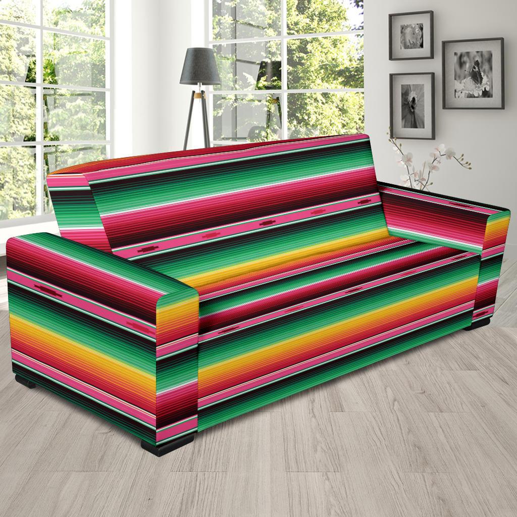 Mexican Blanket Classic Print Pattern Sofa Slipcover-JTAMIGO.COM