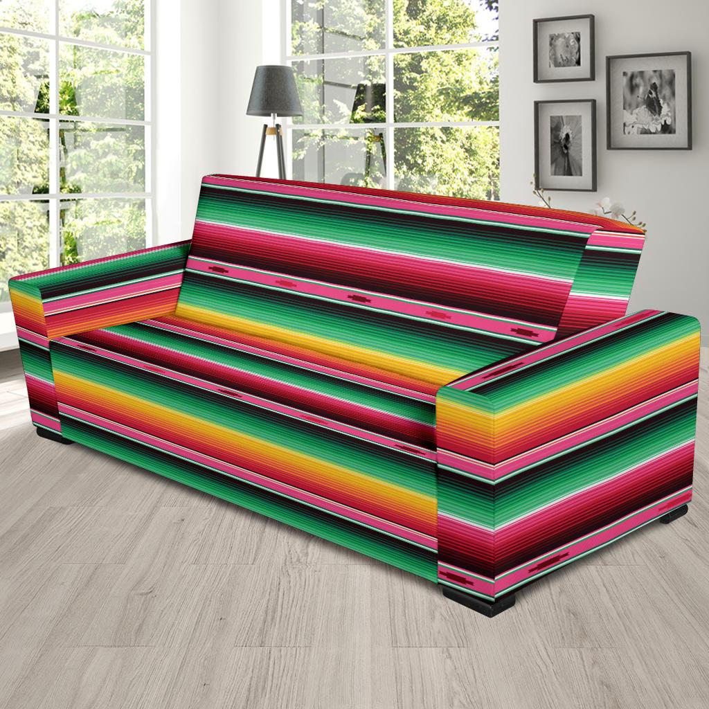 Mexican Blanket Classic Print Pattern Sofa Slipcover-JTAMIGO.COM