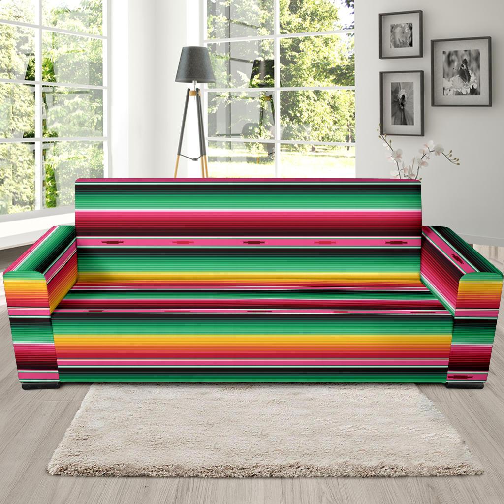 Mexican Blanket Classic Print Pattern Sofa Slipcover-JTAMIGO.COM