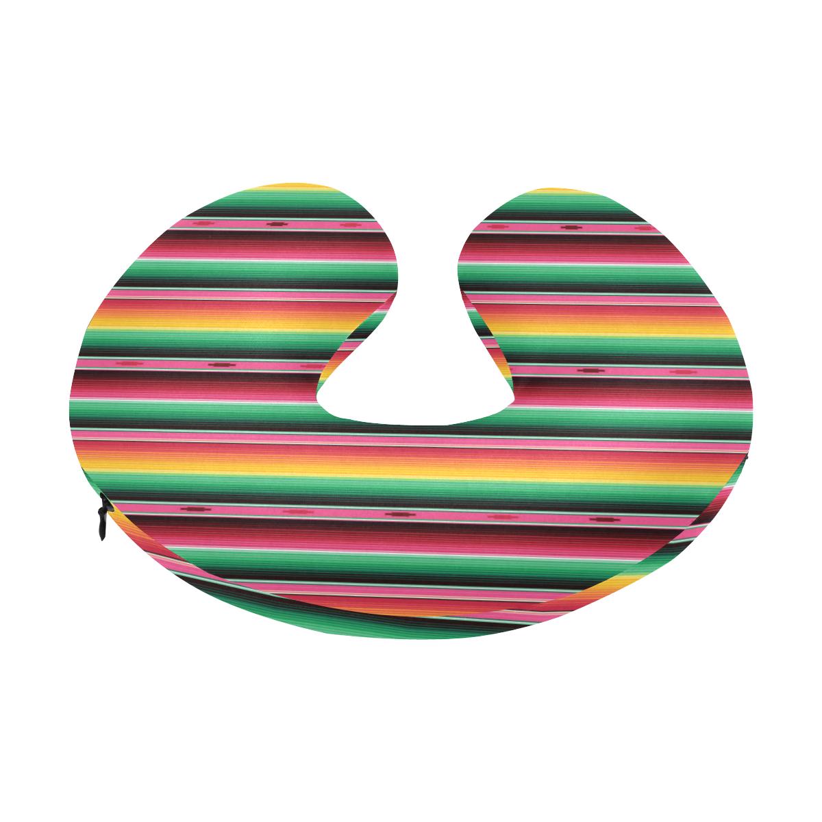 Mexican Blanket Classic Print Pattern U-Shaped Travel Neck Pillow-JTAMIGO.COM