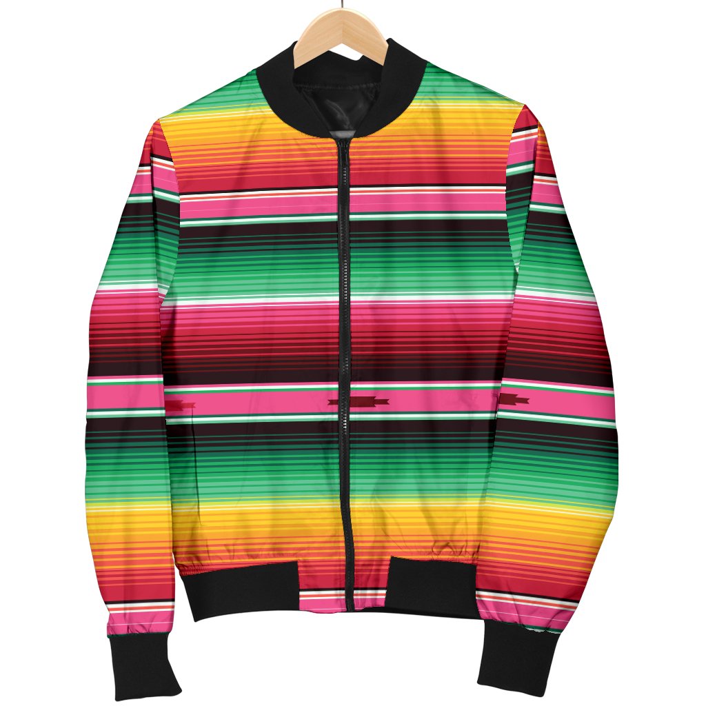 Mexican Blanket Classic Print Pattern Women Casual Bomber Jacket