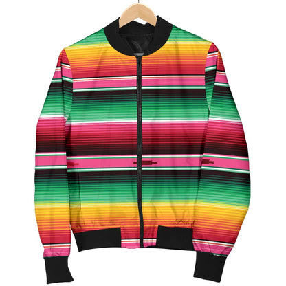 Mexican Blanket Classic Print Pattern Women Casual Bomber Jacket