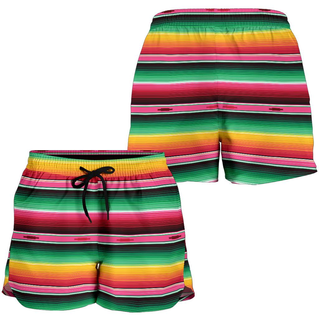 Mexican Blanket Classic Print Pattern Women Shorts-JTAMIGO.COM