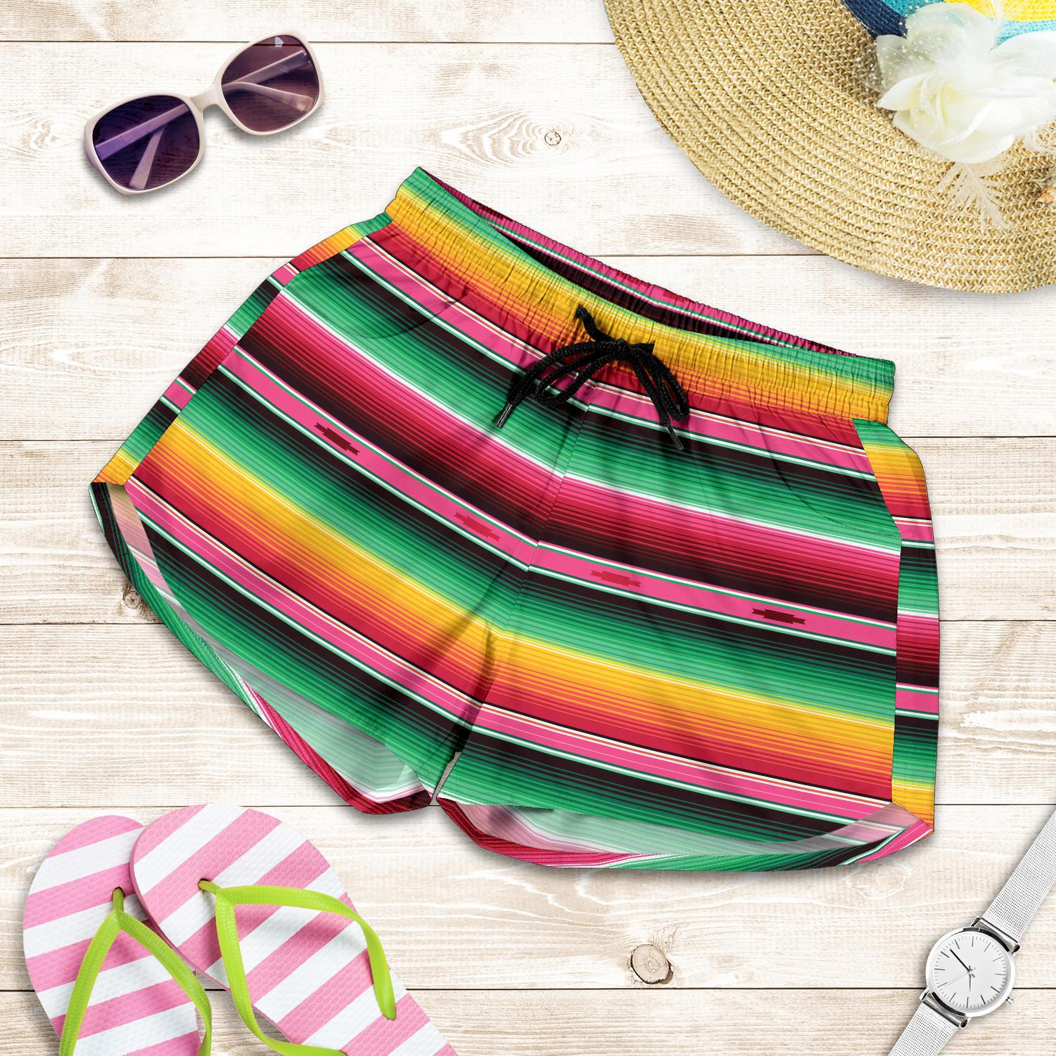Mexican Blanket Classic Print Pattern Women Shorts-JTAMIGO.COM