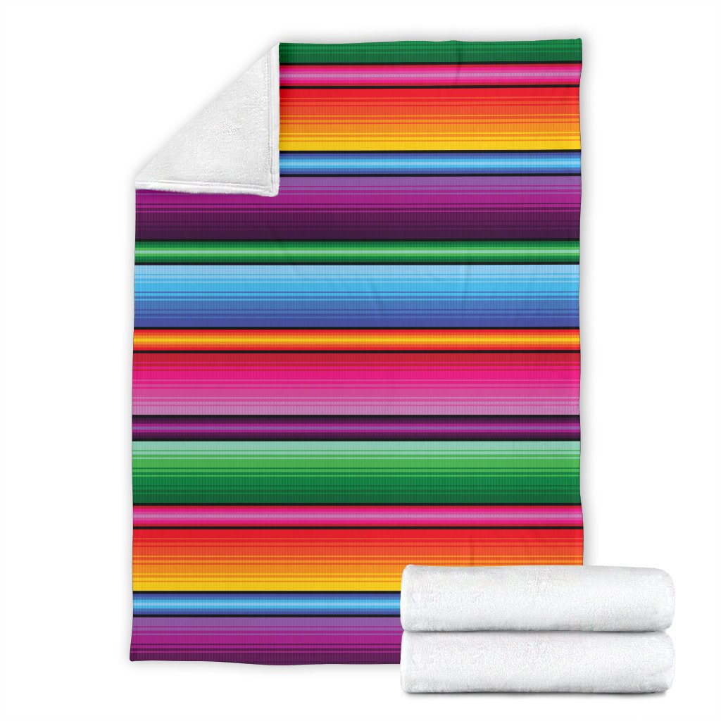 Mexican Blanket Colorful Print Pattern Fleece Blanket