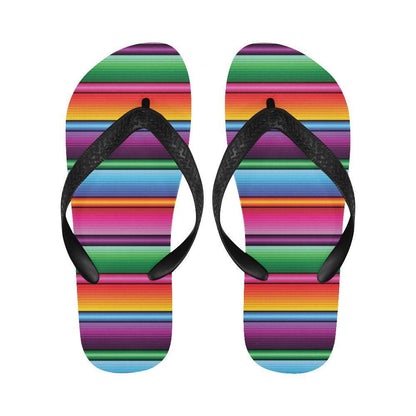 Mexican Blanket Colorful Print Pattern Flip Flops-JTAMIGO.COM