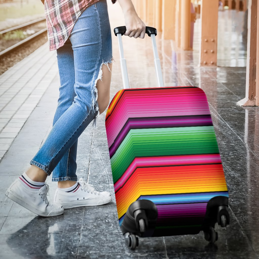 Mexican Blanket Colorful Print Pattern Luggage Cover Protector