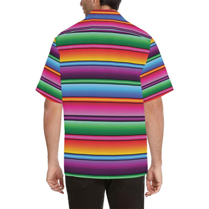 Mexican Blanket Colorful Print Pattern Men Aloha Hawaiian Shirt