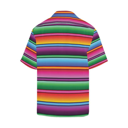 Mexican Blanket Colorful Print Pattern Men Aloha Hawaiian Shirt