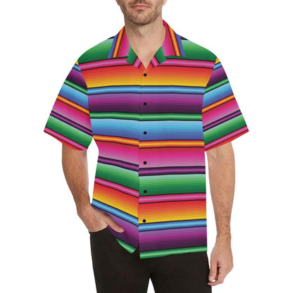 Mexican Blanket Colorful Print Pattern Men Aloha Hawaiian Shirt