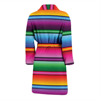 Mexican Blanket Colorful Print Pattern Men Bath Robe-JTAMIGO.COM