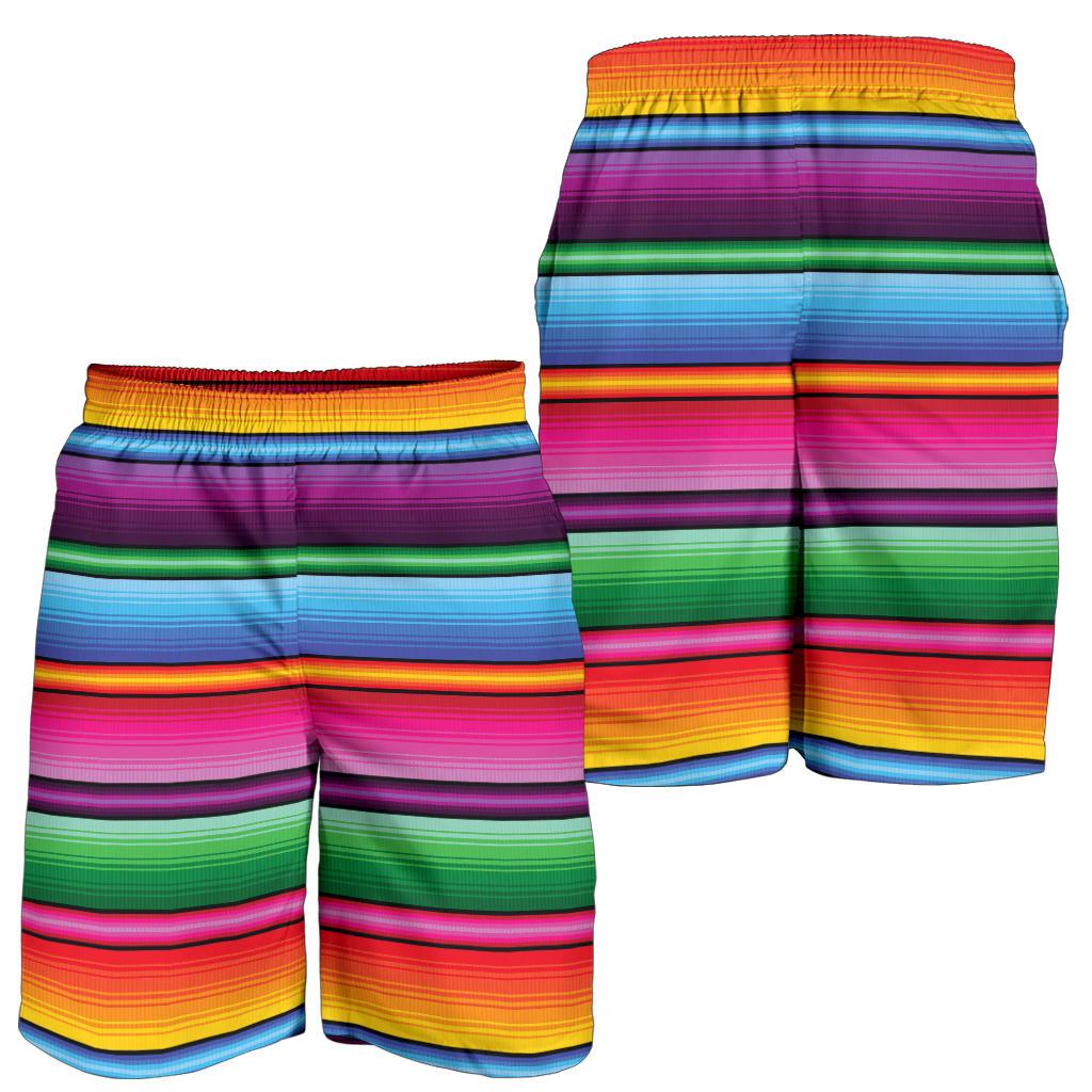 Mexican Blanket Colorful Print Pattern Mens Shorts-JTAMIGO.COM
