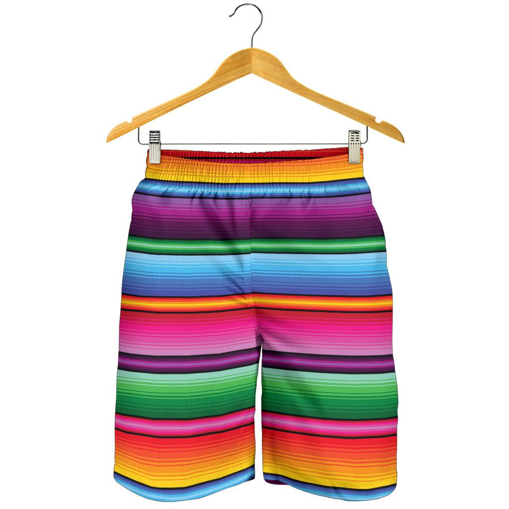 Mexican Blanket Colorful Print Pattern Mens Shorts-JTAMIGO.COM