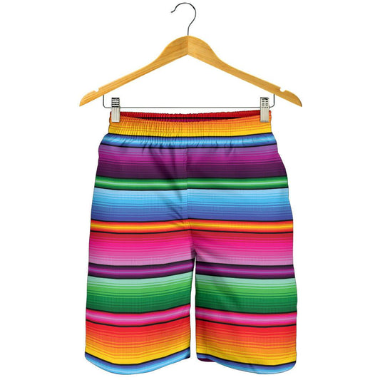 Mexican Blanket Colorful Print Pattern Mens Shorts-JTAMIGO.COM