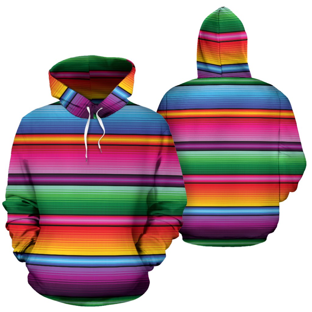 Mexican Blanket Colorful Print Pattern Pullover Hoodie
