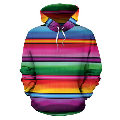 Mexican Blanket Colorful Print Pattern Pullover Hoodie