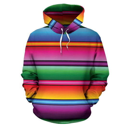 Mexican Blanket Colorful Print Pattern Pullover Hoodie