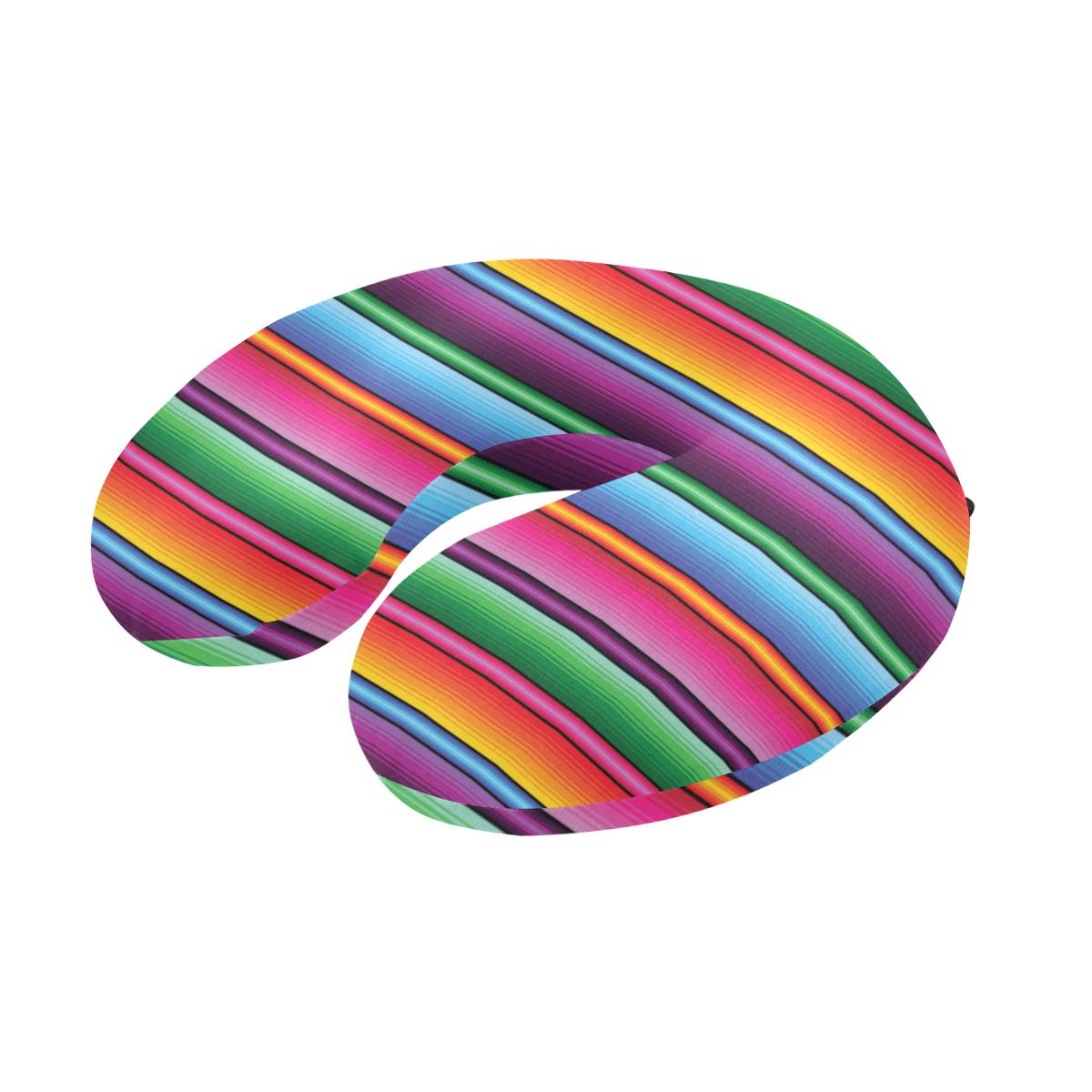 Mexican Blanket Colorful Print Pattern U-Shaped Travel Neck Pillow-JTAMIGO.COM