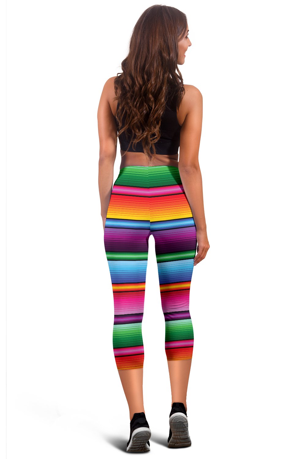 Mexican Blanket Colorful Print Pattern Women Capris
