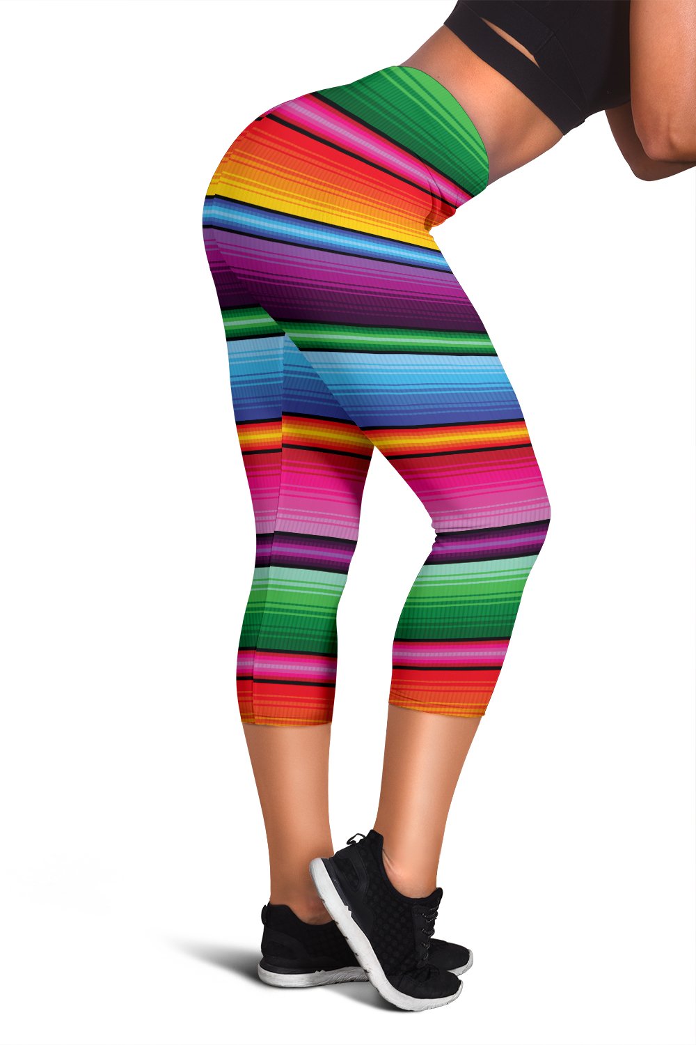 Mexican Blanket Colorful Print Pattern Women Capris