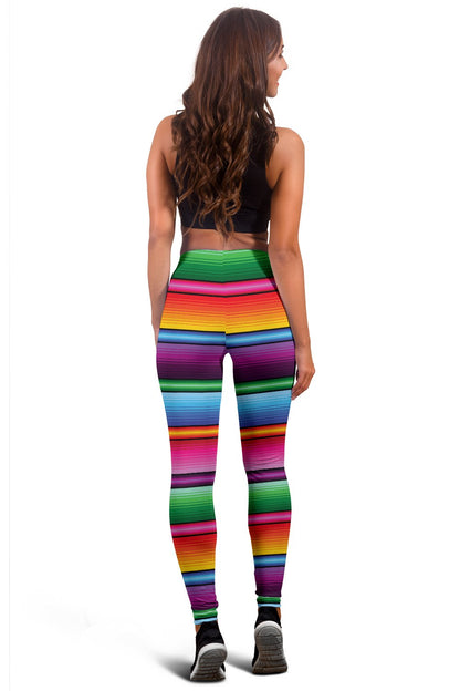Mexican Blanket Colorful Print Pattern Women Leggings