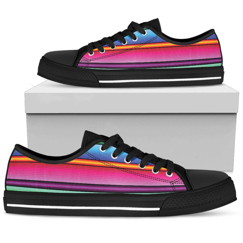 Mexican Blanket Colorful Print Pattern Women Low Top Shoes