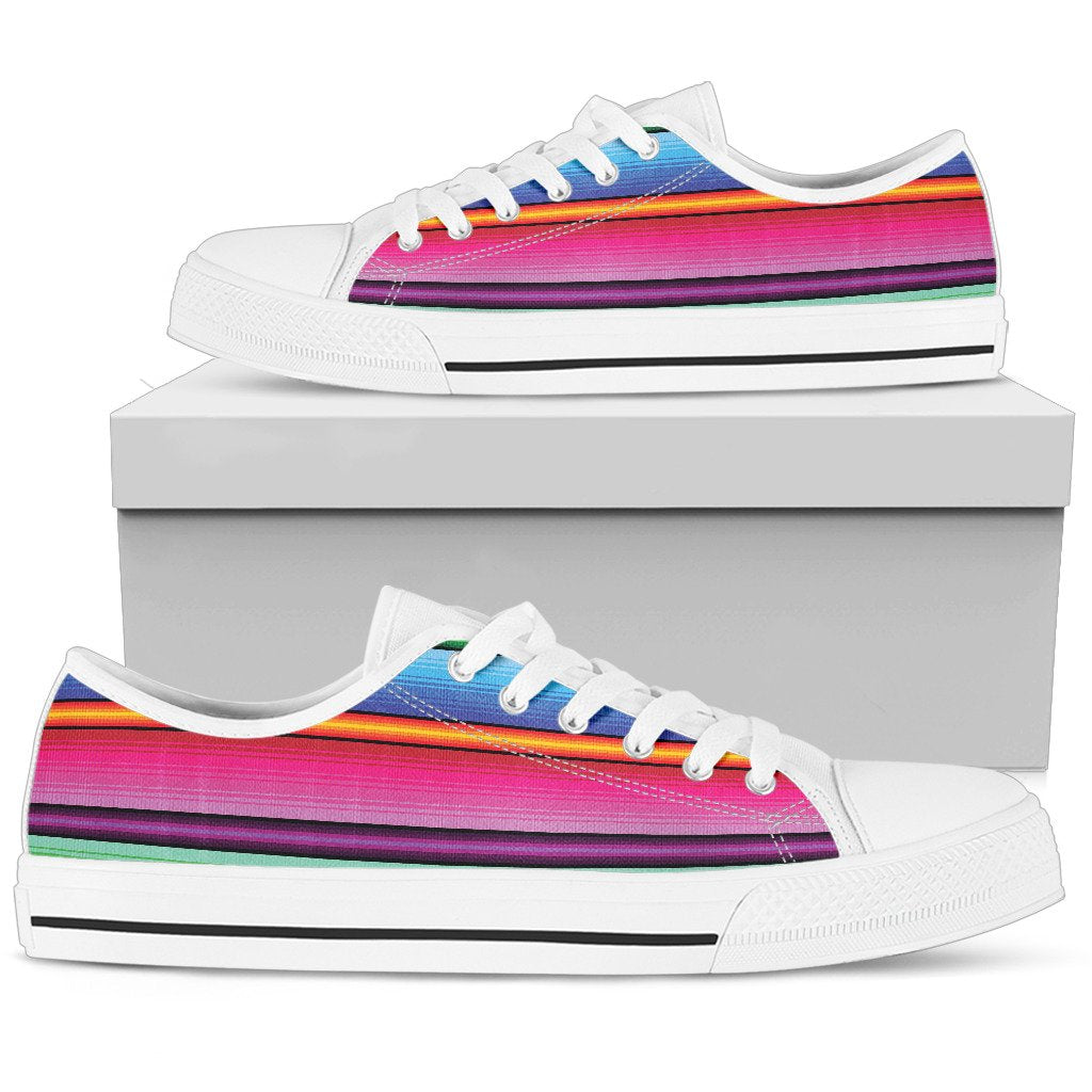 Mexican Blanket Colorful Print Pattern Women Low Top Shoes