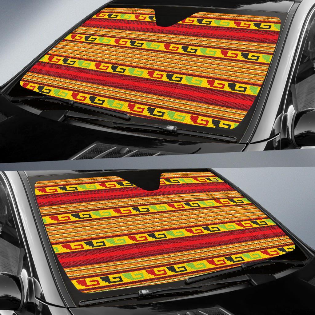 Mexican Blanket Ornament Print Pattern Car Sun Shade For Windshield