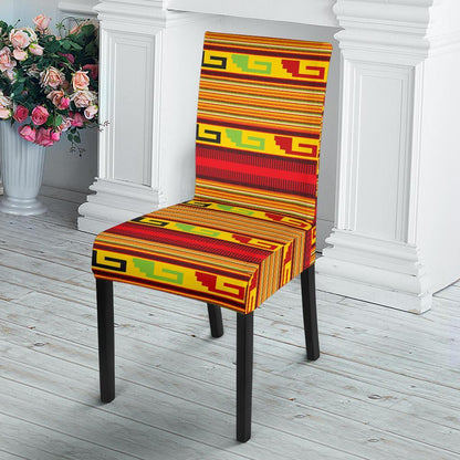 Mexican Blanket Ornament Print Pattern Dining Chair Slipcover-JTAMIGO.COM