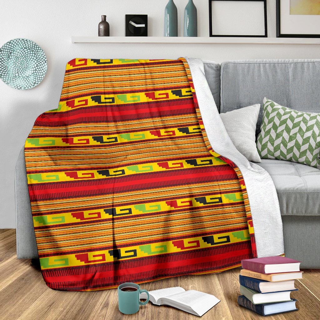 Mexican Blanket Ornament Print Pattern Fleece Blanket