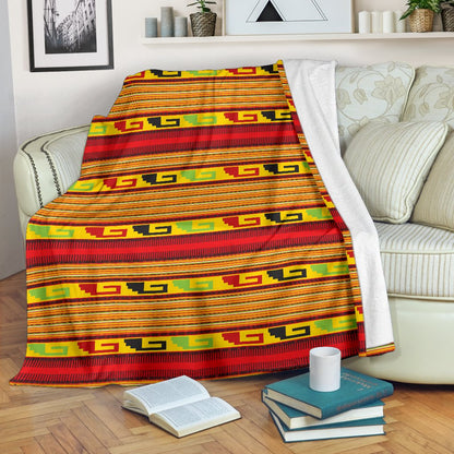 Mexican Blanket Ornament Print Pattern Fleece Blanket