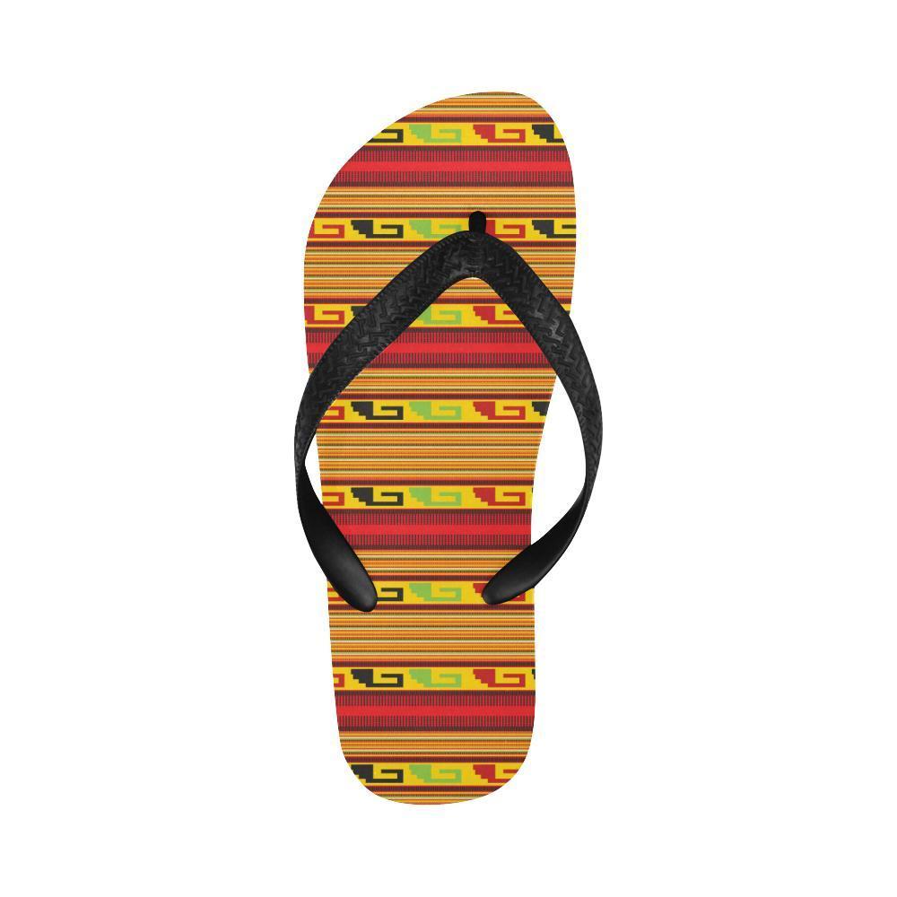Mexican Blanket Ornament Print Pattern Flip Flops-JTAMIGO.COM