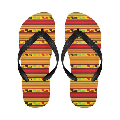 Mexican Blanket Ornament Print Pattern Flip Flops-JTAMIGO.COM