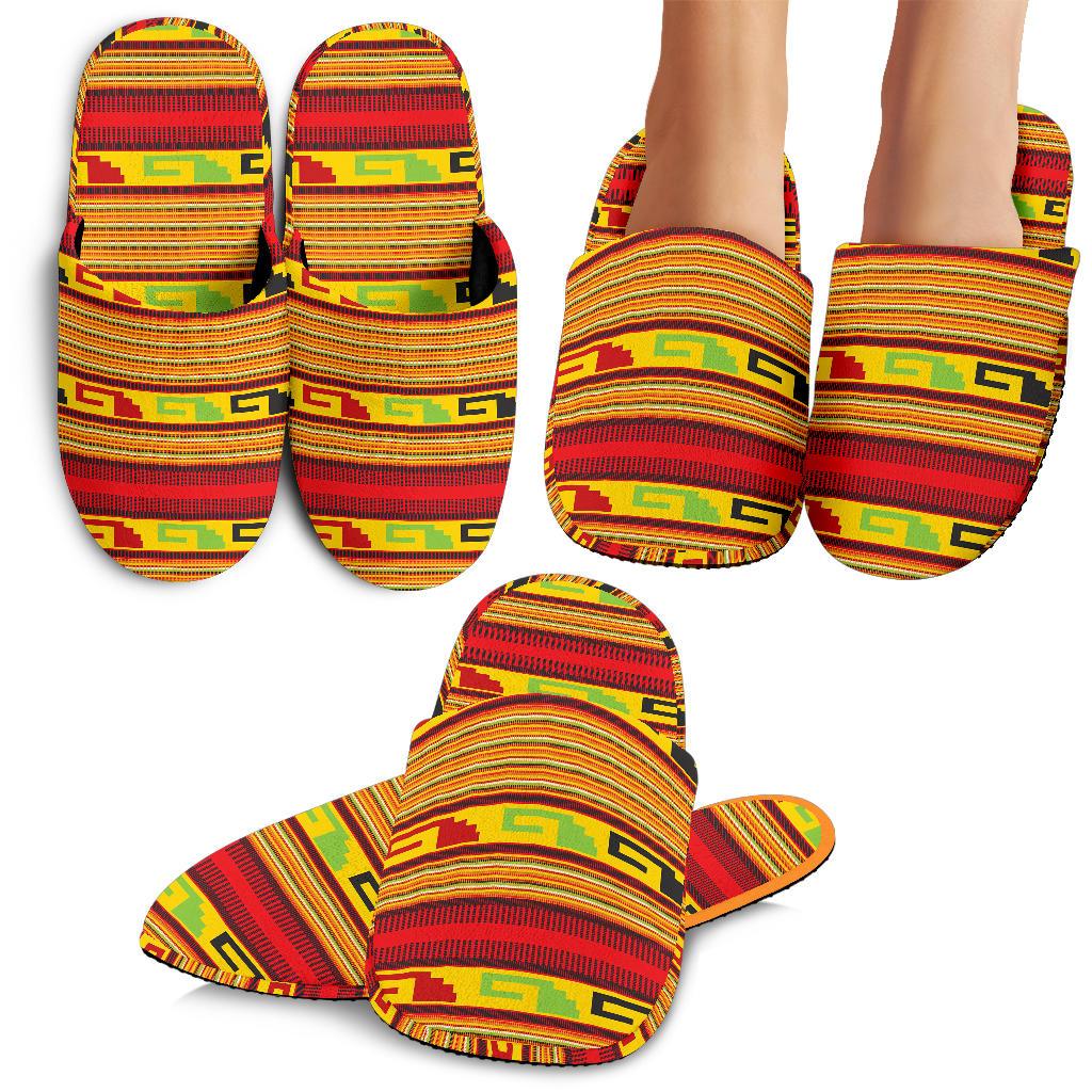 Mexican Blanket Ornament Print Pattern House Slippers